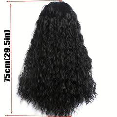 66 04cm 76 Long Small Curly Wig Natural Looking Fluffy Wig With Water Wave Bangs