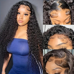 66 04cm 76 Long Small Curly Wig Natural Looking Fluffy Wig With Water Wave Bangs