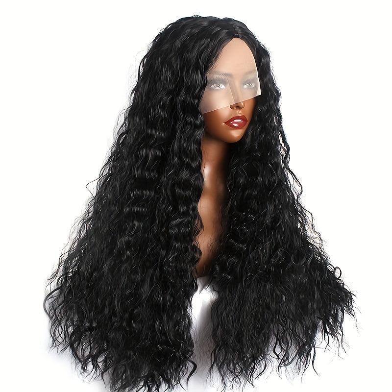 66 04cm 76 Long Small Curly Wig Natural Looking Fluffy Wig With Water Wave Bangs