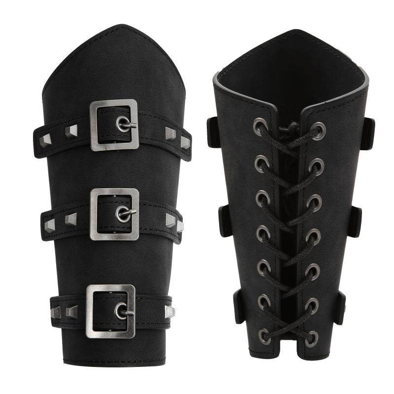 Viking Arm Leather Wristband Medieval Arm Guards