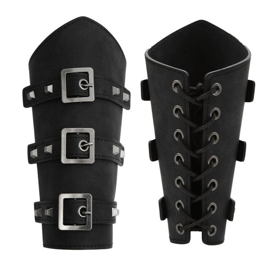 Viking Arm Leather Wristband Medieval Arm Guards