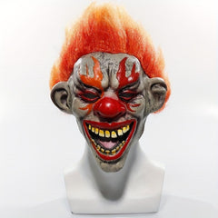 Men's Flame Clown Mask Latex Cosplay Scary Evil Demon Mask Carnival Masquerade