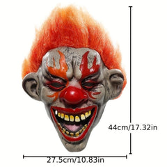 Men's Flame Clown Mask Latex Cosplay Scary Evil Demon Mask Carnival Masquerade