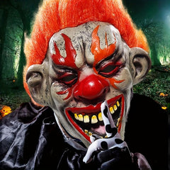 Men's Flame Clown Mask Latex Cosplay Scary Evil Demon Mask Carnival Masquerade