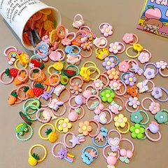 10pcs Flower Hair Rope Headwear Mixed Decorative Hair Accessories For Girls