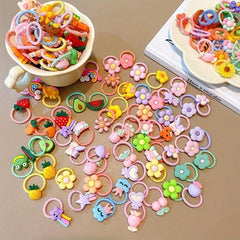 10pcs Flower Hair Rope Headwear Mixed Decorative Hair Accessories For Girls
