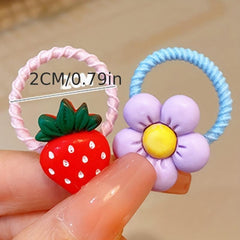 10pcs Flower Hair Rope Headwear Mixed Decorative Hair Accessories For Girls