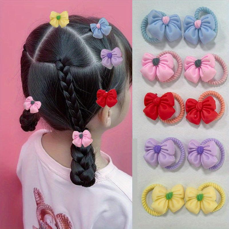 10pcs Flower Hair Rope Headwear Mixed Decorative Hair Accessories For Girls
