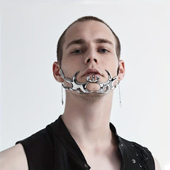 Gothic Punk Silver Mask for Parties Accessories