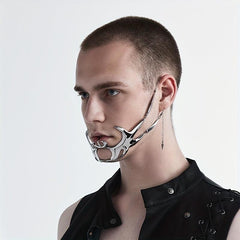 Gothic Punk Silver Mask for Parties Accessories