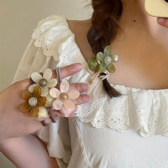 3Pcs Flower Elastic Hair Bands Women Hair Tie Scrunchies Headwear Accessories