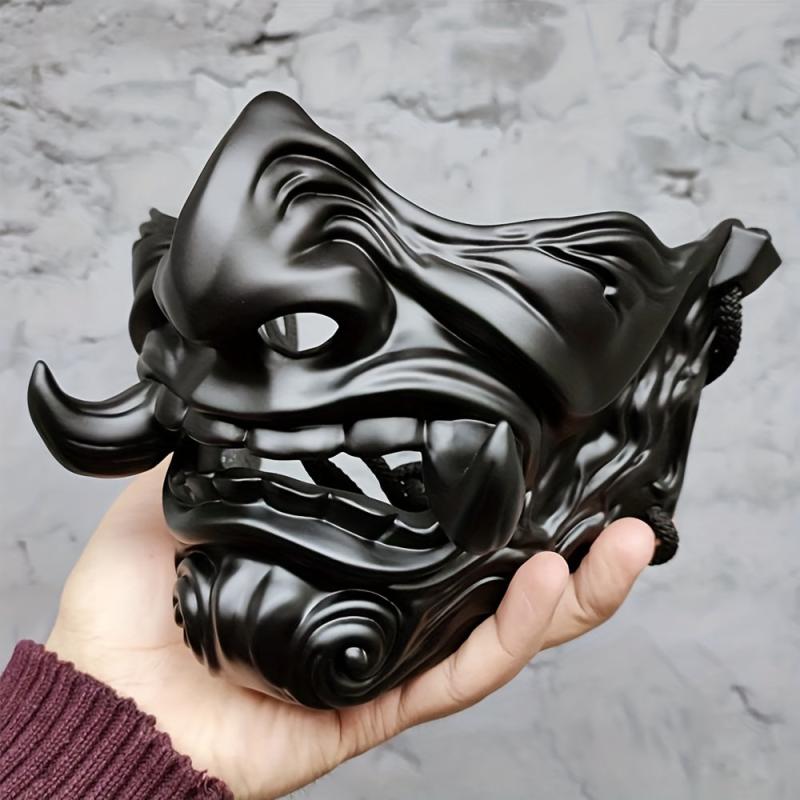 Men's Halloween Japanese Prajna Ghost Face Mask Horror Scary Masquerade Cosplay