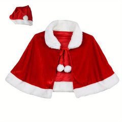 Christmas Small Cloak Cape Santa Claus Shawl Cosplay Costume Props