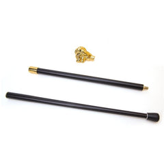 Golden Lion Head Handle Walking Stick 36.6in