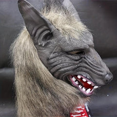 Men's Halloween Wolf Head Gloves Animal Mask Masquerade Funny Mask