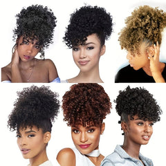 Afro Short Curly Hair With Bangs Bikini Synthetic Wig