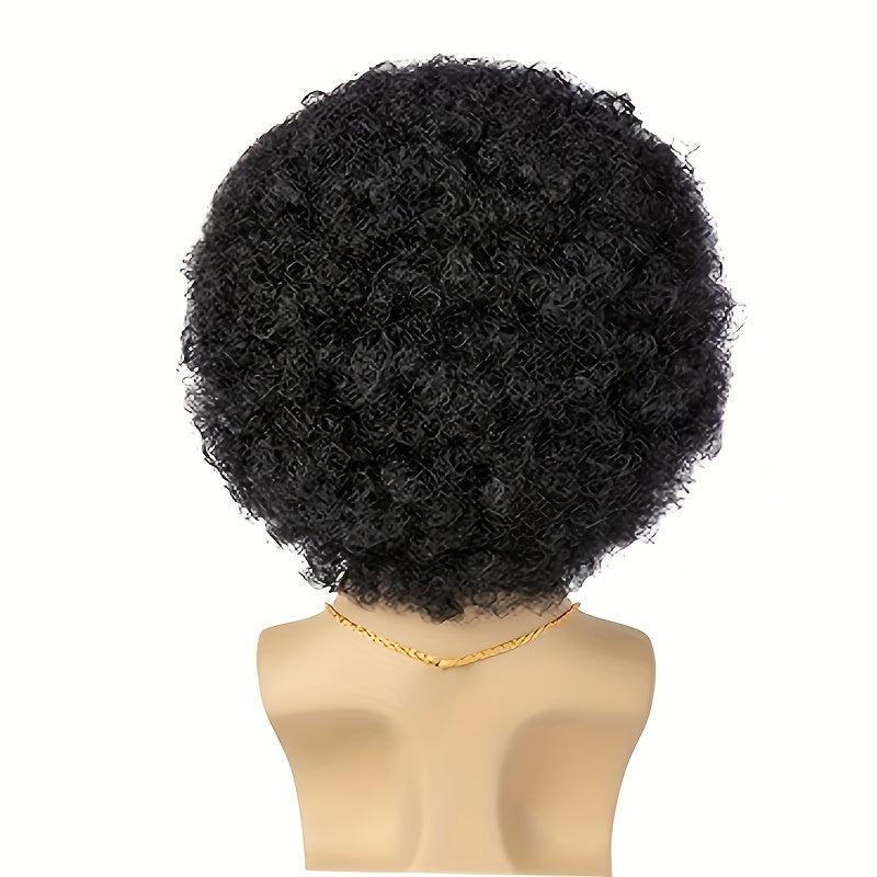 70s Costume Disco Set Afro Wig Glasses Necklace Beard Net