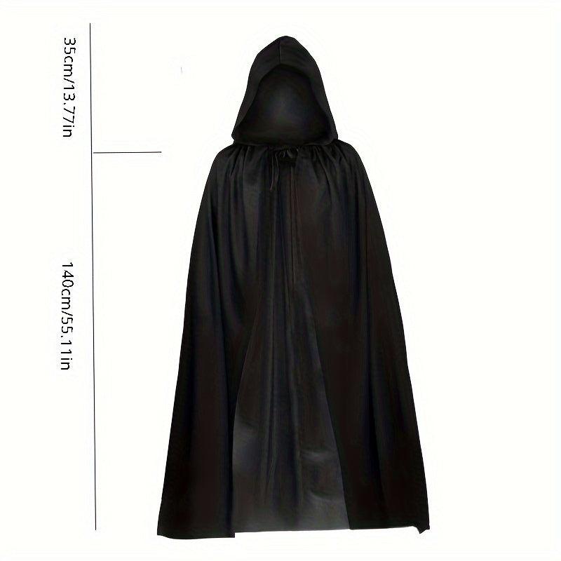 Halloween Grim Reaper Costume Set with Cloak, Mask, Sickle, Gloves - Party Props