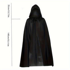 Halloween Grim Reaper Costume Set with Cloak, Mask, Sickle, Gloves - Party Props