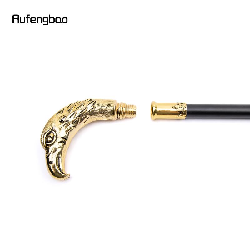 Golden Long Head Eagle Walking Stick Cosplay Cane Knob Crosier