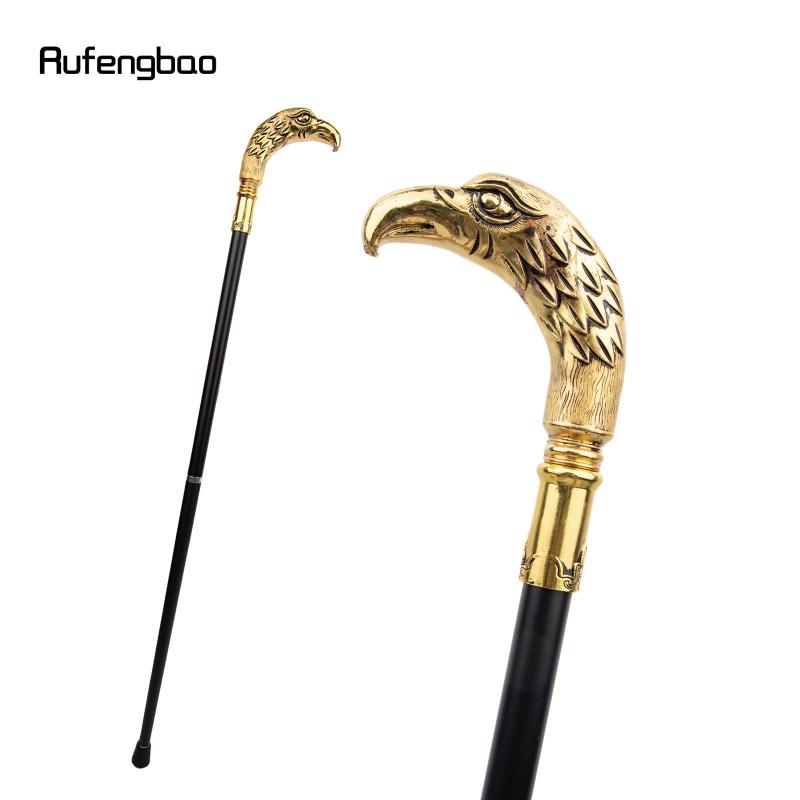 Golden Long Head Eagle Walking Stick Cosplay Cane Knob Crosier