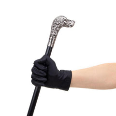 Sliver Loyal Dog Head Walking Cane Decorative Gentleman Cosplay Ca