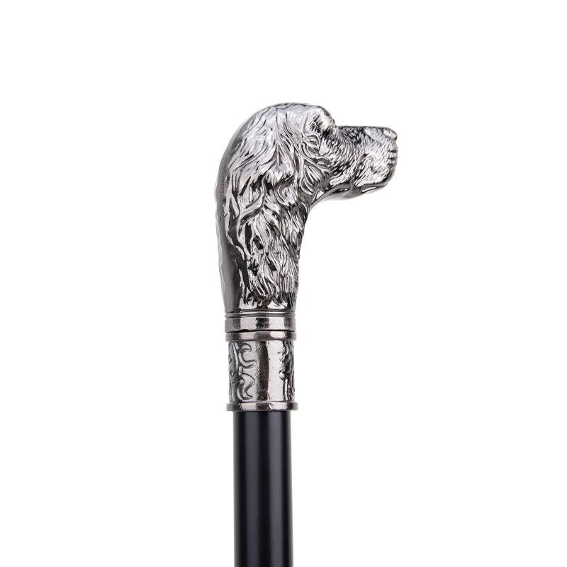 Sliver Loyal Dog Head Walking Cane Decorative Gentleman Cosplay Ca