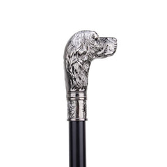 Sliver Loyal Dog Head Walking Cane Decorative Gentleman Cosplay Ca