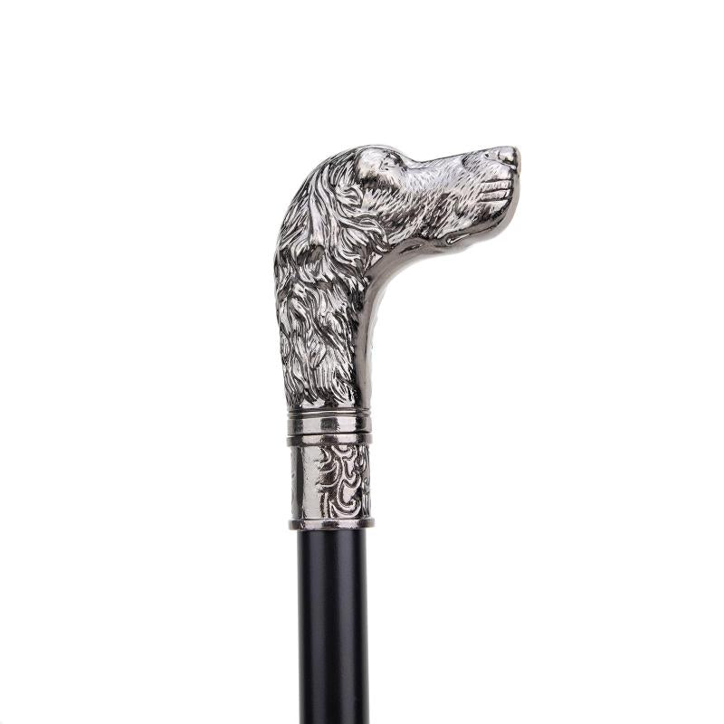 Sliver Loyal Dog Head Walking Cane Decorative Gentleman Cosplay Ca