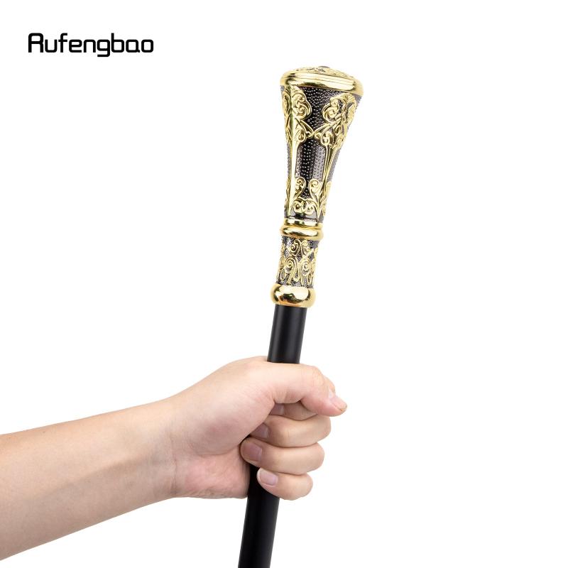 Golden Flower Round Handle Walking Stick Decorative Cane Knob 36-61inch