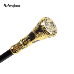 Golden Flower Round Handle Walking Stick Decorative Cane Knob 36-61inch