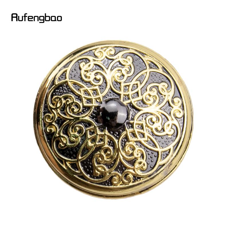 Golden Flower Round Handle Walking Stick Decorative Cane Knob 36-61inch