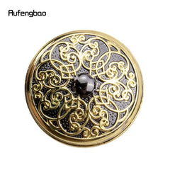Golden Flower Round Handle Walking Stick Decorative Cane Knob 36-61inch