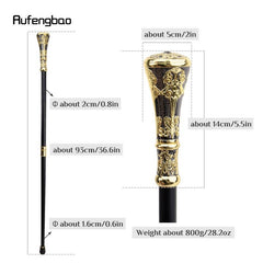 Golden Flower Round Handle Walking Stick Decorative Cane Knob 36-61inch