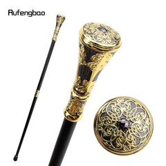 Golden Flower Round Handle Walking Stick Decorative Cane Knob 36-61inch