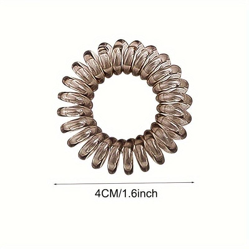 9pcs Elastic Telephone Cord Hair Ties Waterproof Jelly Colors Hair Ropes