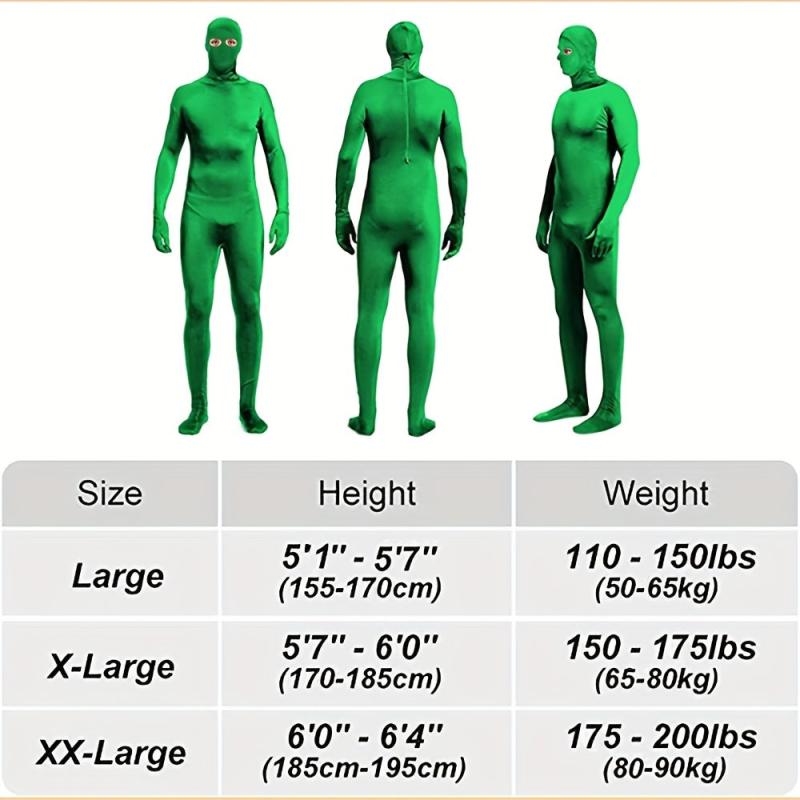 Spandex Zentai Costume Full Bodysuit Unisex Halloween Disappearing Man Body Suit