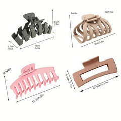 4pcs Set Solid Hair Claw for Girls Women Hair Accessories