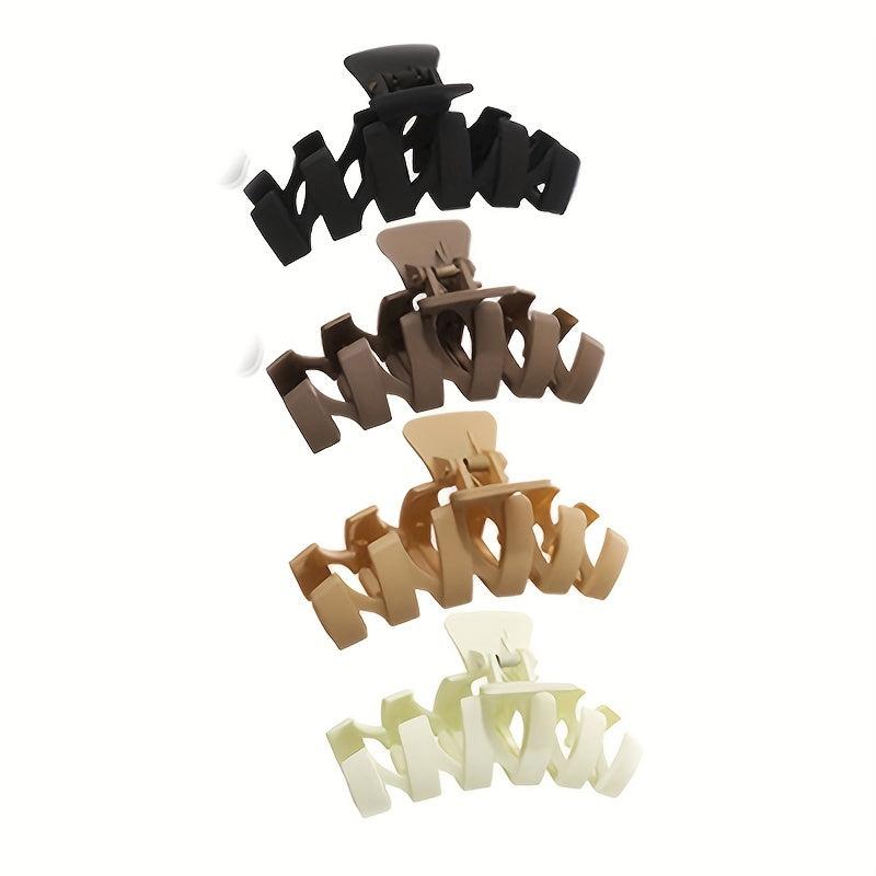 4pcs Set Solid Hair Claw for Girls Women Hair Accessories