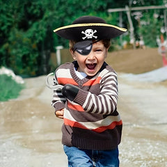 3pcs Set Pirate Costume Accessories Hat Hook Eye Mask Halloween Party
