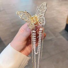 Butterfly Tassel Rhinestone Claw Clips Hair Accessories