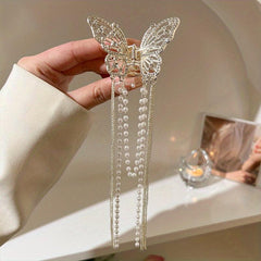 Butterfly Tassel Rhinestone Claw Clips Hair Accessories