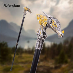 Golden Dragon Head Walking Cane Decorative Stick Gentleman Cosplay 36.6in