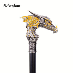 Golden Dragon Head Walking Cane Decorative Stick Gentleman Cosplay 36.6in