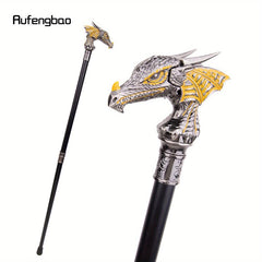 Golden Dragon Head Walking Cane Decorative Stick Gentleman Cosplay 36.6in