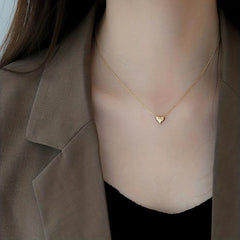 Women's Evening Dress Silver Chain Love Turquoise Necklace Pendant