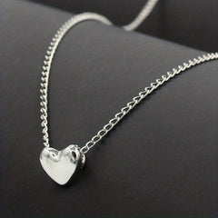 Women's Evening Dress Silver Chain Love Turquoise Necklace Pendant