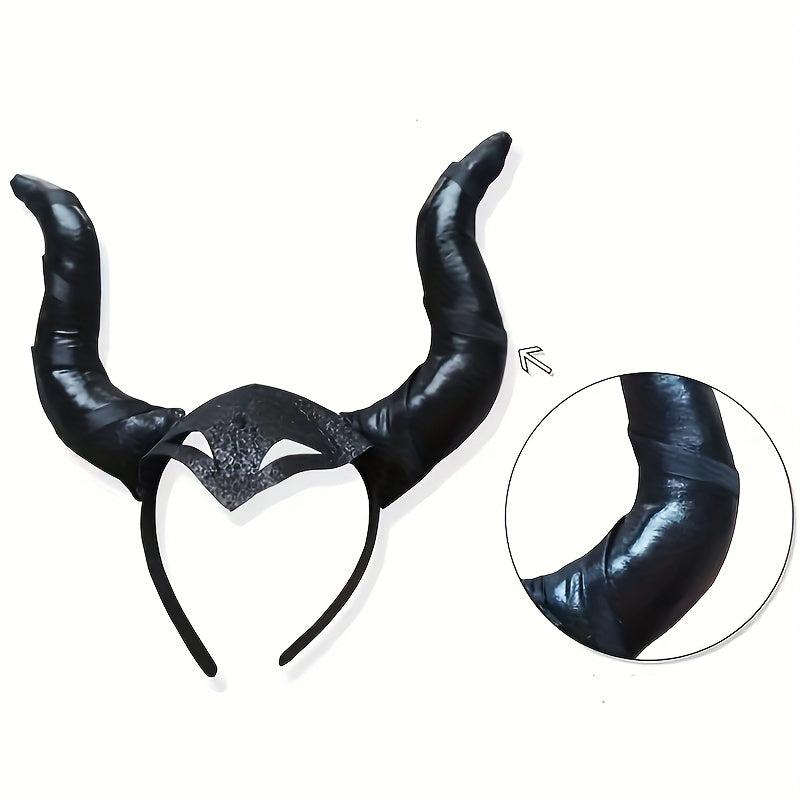 Halloween Witch Elf Wings & Demon Horns Headband Set