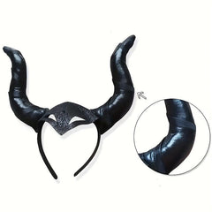 Halloween Witch Elf Wings & Demon Horns Headband Set