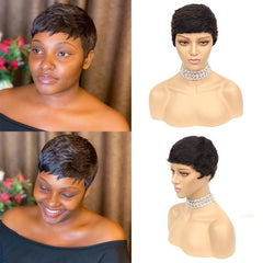 Short Small Curly Pixie Wig Fluffy Synthetic Fiber Wig For Women Daily Party